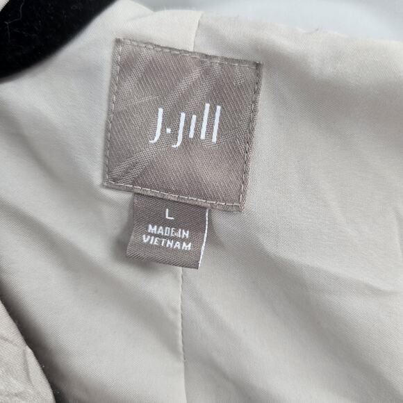 J Jill Jacket Womens Large Crinkle Hood Cinch Waist Hooded Light Weight Anorak - Picture 6 of 6